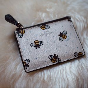 Coach Bees Card and Coin Case